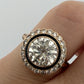 Vintage 3.00ctw Natural Diamond Circular Brilliant Halo Ring GIA Report 14K/15K, secondary angle