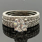 14K White Gold 1.30ct I2, H Round Brilliant Diamond Pave Engagement Ring Size 6.75