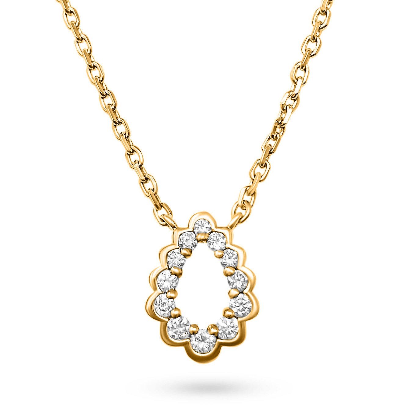 Scallop Droplette Cubic Zirconia Pendant Yellow Plated Silver - Devine & Co.