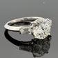 Consignment - Platinum 3.01ct Round Brilliant Natural Diamond GIA Baguettes Three-Stone Ring - platinum, diamond, ring - (...