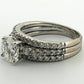 14K White Gold 1.30ct I2, H Round Brilliant Diamond Pave Engagement Ring Size 6.75