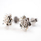 Succulent Post Stud Earrings 9mm Rhodium Plated Sterling Silver - Devine & Co.
