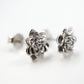 Succulent Post Stud Earrings 9mm Rhodium Plated Sterling Silver - Devine & Co.