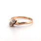 Antique 14K Rose Gold 0.40CTW Old Mine Cut Diamond 2-Stone Bypass Ring Size 9.75