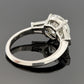 Consignment - Platinum 3.01ct Round Brilliant Natural Diamond GIA Baguettes Three-Stone Ring - platinum, diamond, ring - (...