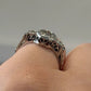 Vintage 14K White Gold Old European Cut Diamond Ring 0.60 CTW Size 6.25 Estate - Devine & Co.