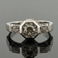 Vintage 14K White Gold Old European Cut Diamond Ring 0.60 CTW Size 6.25 Estate - Devine & Co.
