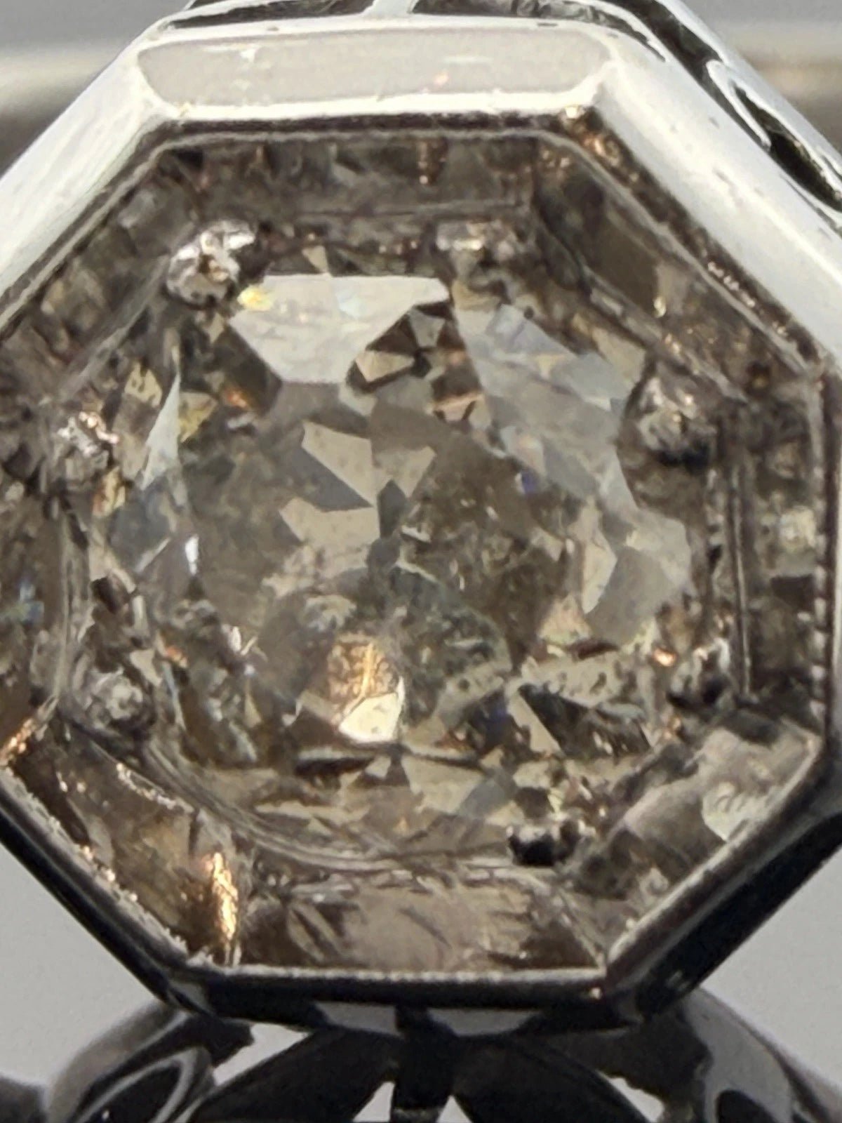 Vintage 14K White Gold Old European Cut Diamond Ring 0.60 CTW Size 6.25 Estate - Devine & Co.