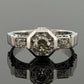 Vintage 14K White Gold Old European Cut Diamond Ring 0.60 CTW Size 6.25 Estate - Devine & Co.