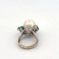 Vintage 14K White Gold South Sea Pearl, Emerald & Diamond Cocktail Ring - Devine & Co.
