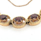 Vintage 14K Yellow Gold Natural Garnet Link Bracelet Bark Finish 12CTW 8 27 Gr - Devine & Co.