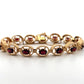 Vintage 14K Yellow Gold Natural Garnet Link Bracelet Bark Finish 12CTW 8 27 Gr - Devine & Co.