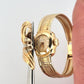 Vintage Hamilton 14K Yellow Gold Hidden Watch Bracelet Florentine Leaf Diamonds - Devine & Co.