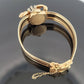 Vintage Hamilton 14K Yellow Gold Hidden Watch Bracelet Florentine Leaf Diamonds - Devine & Co.