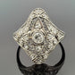 Vintage Platinum Diamond Ring 0.65CTW Old European Cut Filigree Size 6 - Devine & Co.