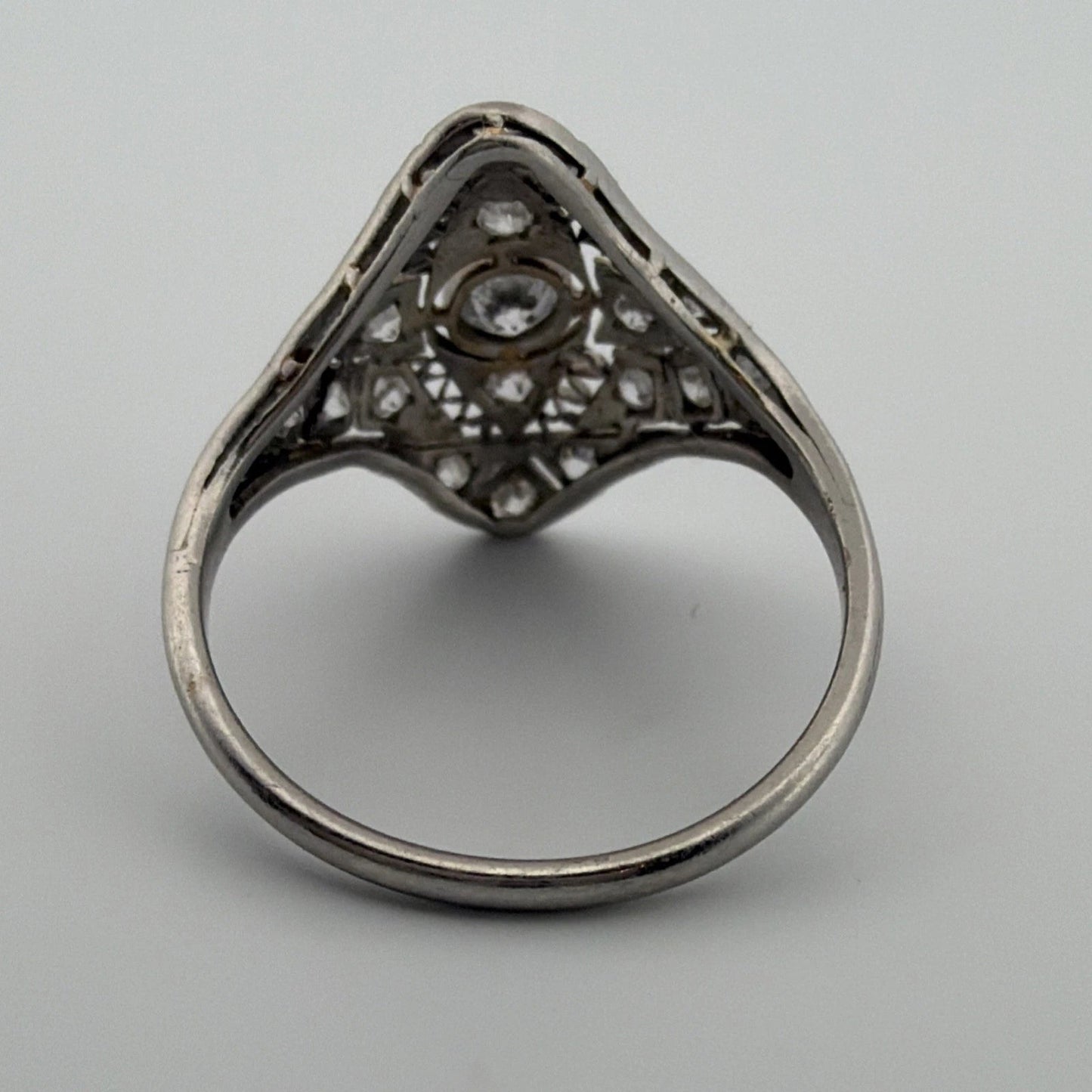 Vintage Platinum Diamond Ring 0.65CTW Old European Cut Filigree Size 6 - Devine & Co.