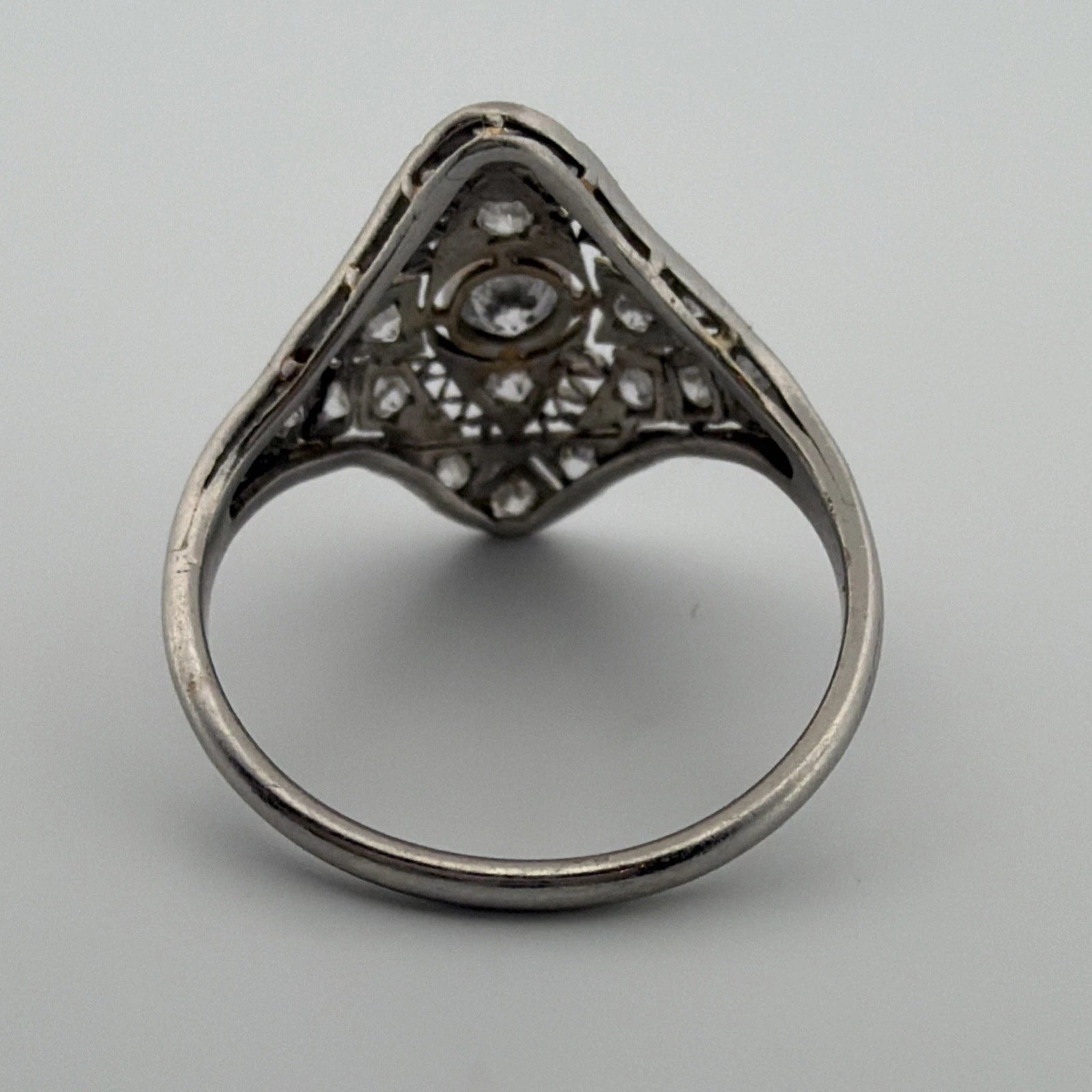 Vintage Platinum Diamond Ring 0.65CTW Old European Cut Filigree Size 6 - Devine & Co.