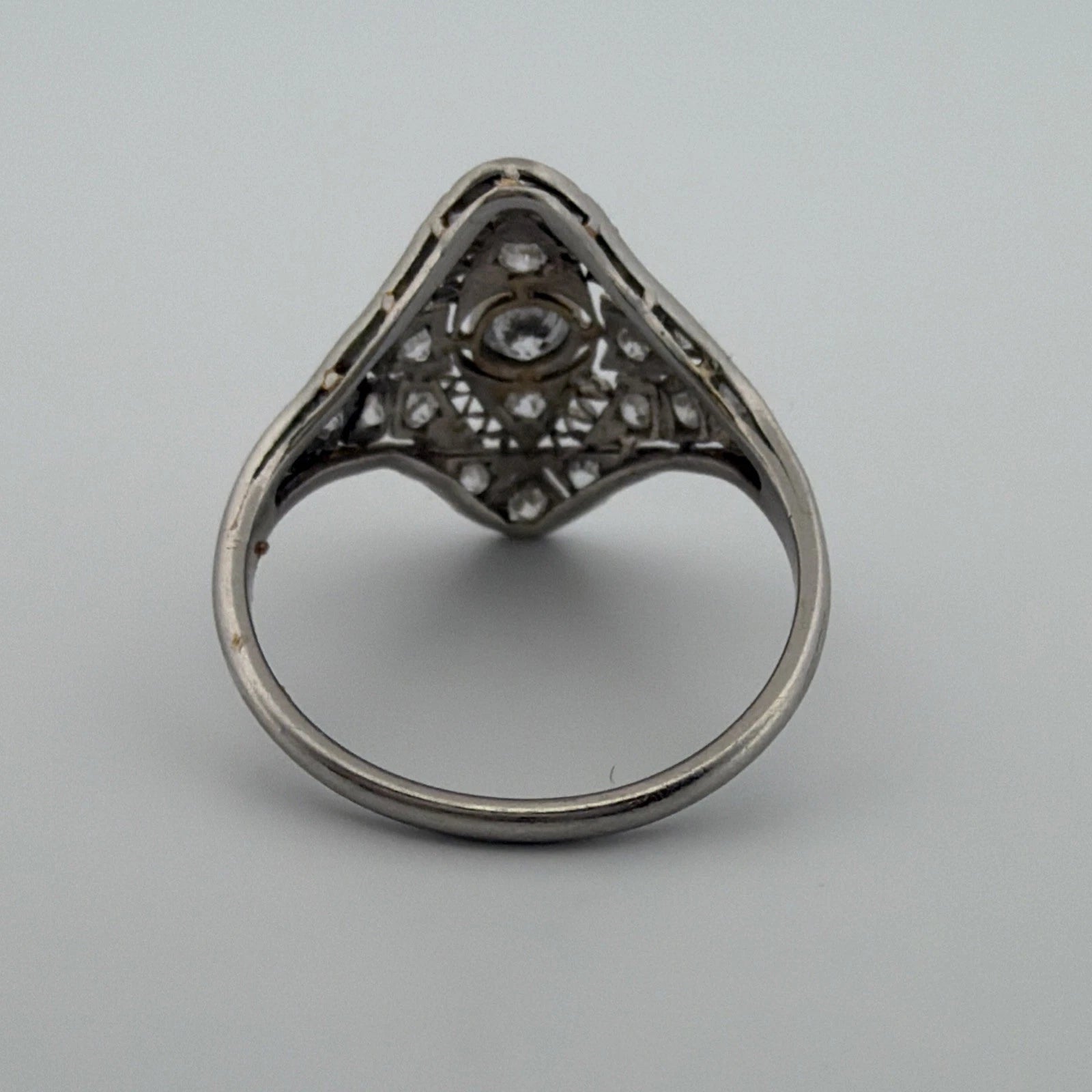 Vintage Platinum Diamond Ring 0.65CTW Old European Cut Filigree Size 6 - Devine & Co.