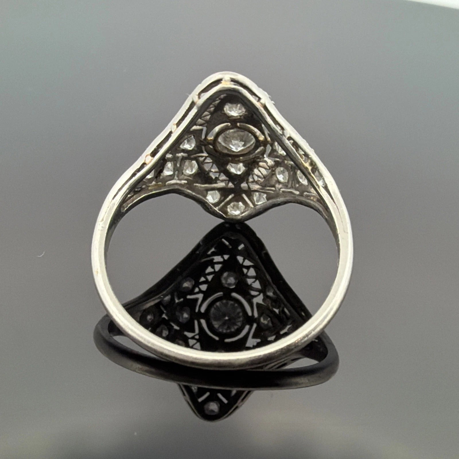 Vintage Platinum Diamond Ring 0.65CTW Old European Cut Filigree Size 6 - Devine & Co.