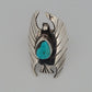 Vintage Sterling Silver Eagle Ring with Turquoise Size 7 - Devine & Co.