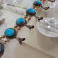Vintage Sterling Silver Squash Blossom Necklace with Turquoise, 170 Grams, 24" - Devine & Co.
