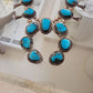 Vintage Sterling Silver Squash Blossom Necklace with Turquoise, 170 Grams, 24" - Devine & Co.