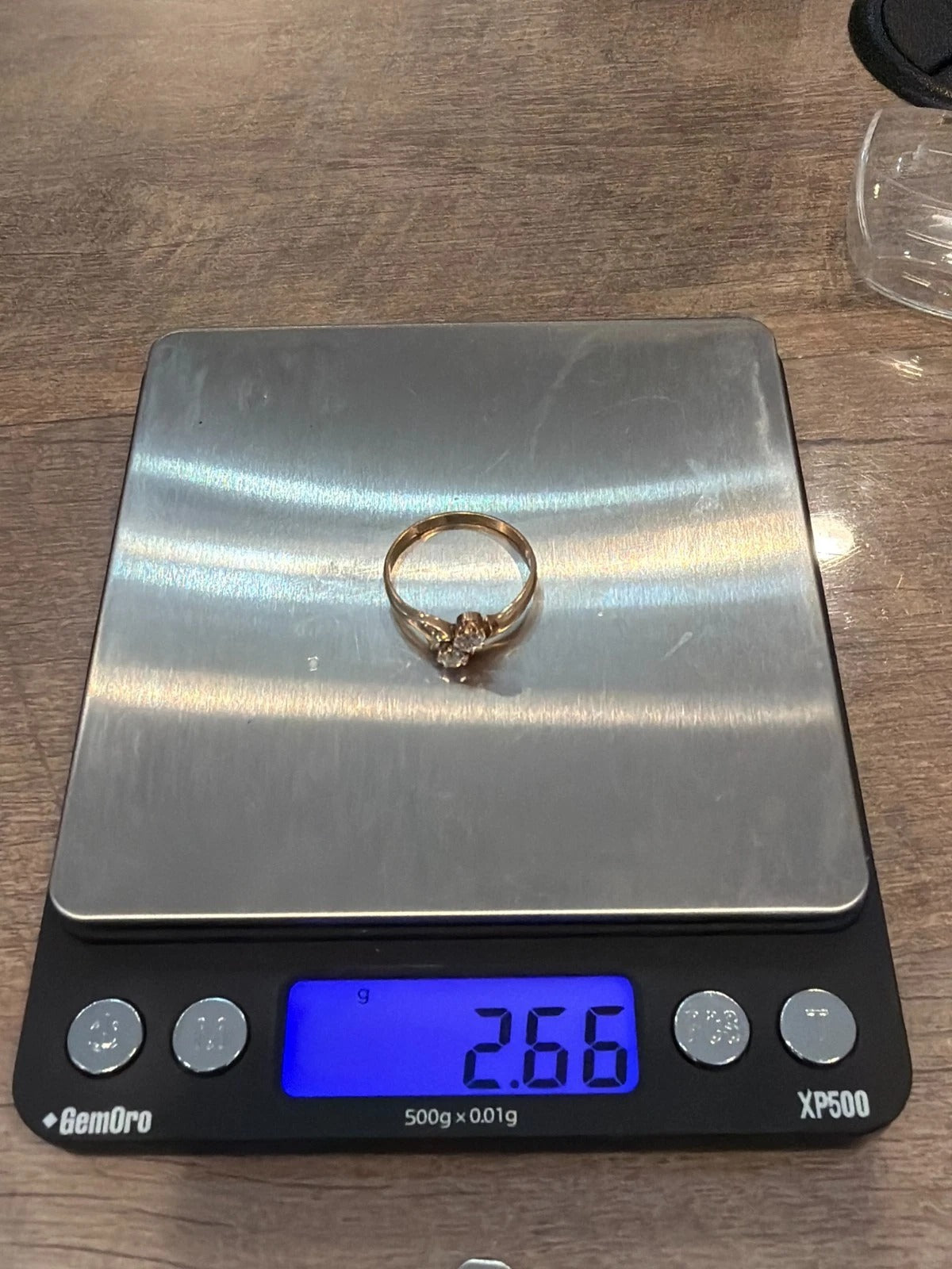 Antique 14K Rose Gold 0.40CTW Old Mine Cut Diamond 2-Stone Bypass Ring Size 9.75