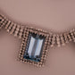 Custom 14K White Gold Natural Aquamarine & Diamond 46CTW Necklace Earring Suite - Devine & Co.