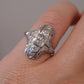 Vintage 3.97gr Platinum Old European Cut & Transitional 0.30ctw Diamond Ring Size 5.75
