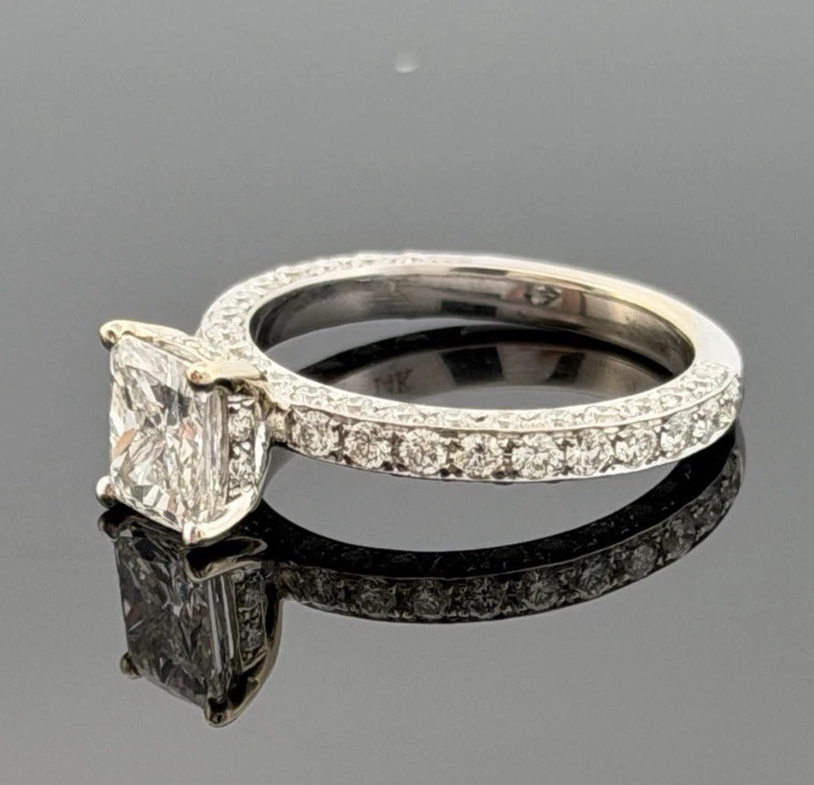 Consignment - Natural GIA Certified 1.21ct F VS1 14K Gold Cushion Diamond Engagement Ring Size 6 - 14k gold, diamond, ring...