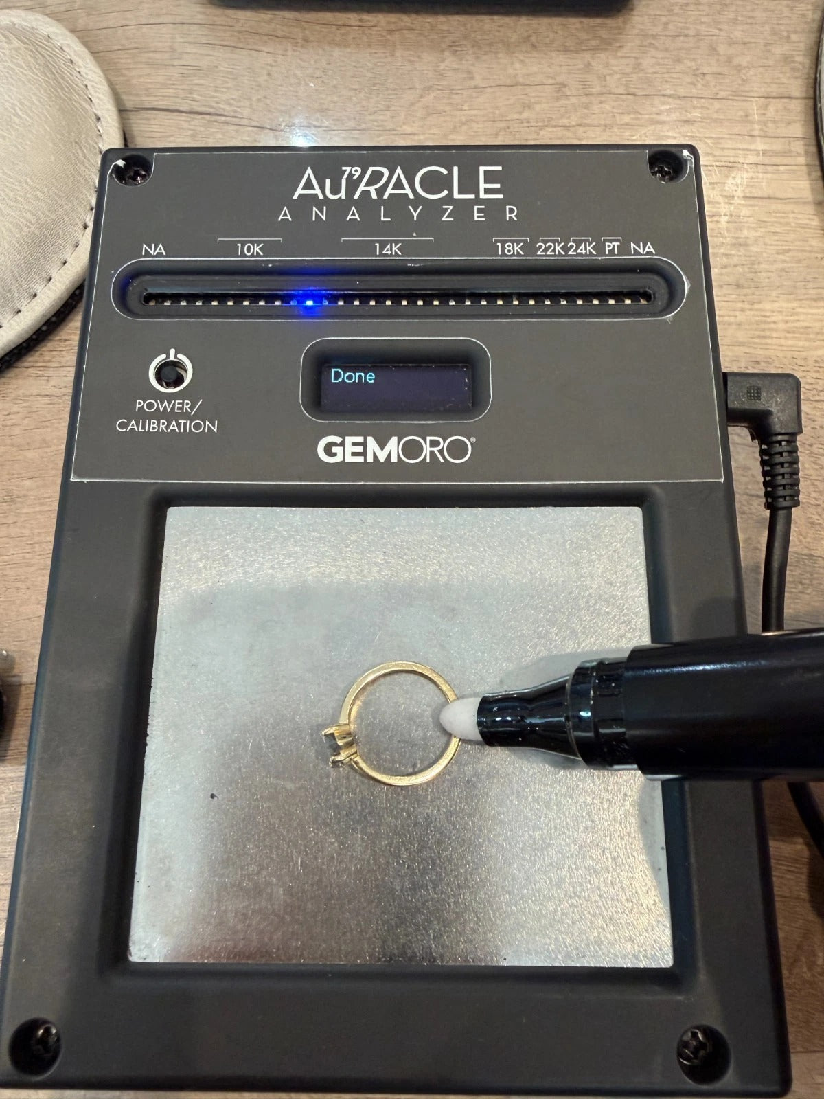 14K Yellow Gold 1CTW Natural Salt & Pepper Pear Shape Diamond Ring Size 4.25