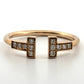 Consignment - Tiffany & Co. 18K Rose Gold 0.13 CTW T Diamond Wire Ring Size 7 - 18k gold, rose gold, diamond, ring - (imag...