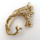 Custom 18K Yellow Gold Diamond Vine 1.00 ctw Natural Diamonds 15.89g Brooch